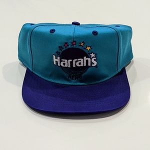 Deadstock Teal Vintage 90s Harrahs Reno Vegas Casino Snapback Hat